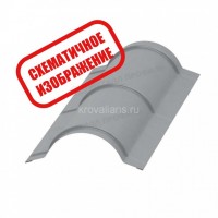 МеталлПрофиль Планка конька круглого R110х2000 (ECOSTEEL-01-БелыйКамень-0.5) /1 шт/