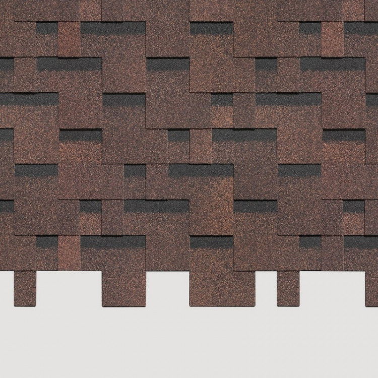 Гибкая черепица Docke PIE STANDARD ТЕТРИС Коричневый, 3м2 /цена указана за 1 кв.м/