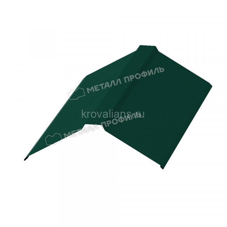 МеталлПрофиль Планка конька плоского 120х120х2000 NormanMP (Полиэстер-01-6005-0.5) /1 шт/