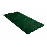 Металлочерепица Grand Line (Гранд Лайн) квинта плюс c 3D резом 0,5 Velur20 RAL 6005 /1 кв.м./