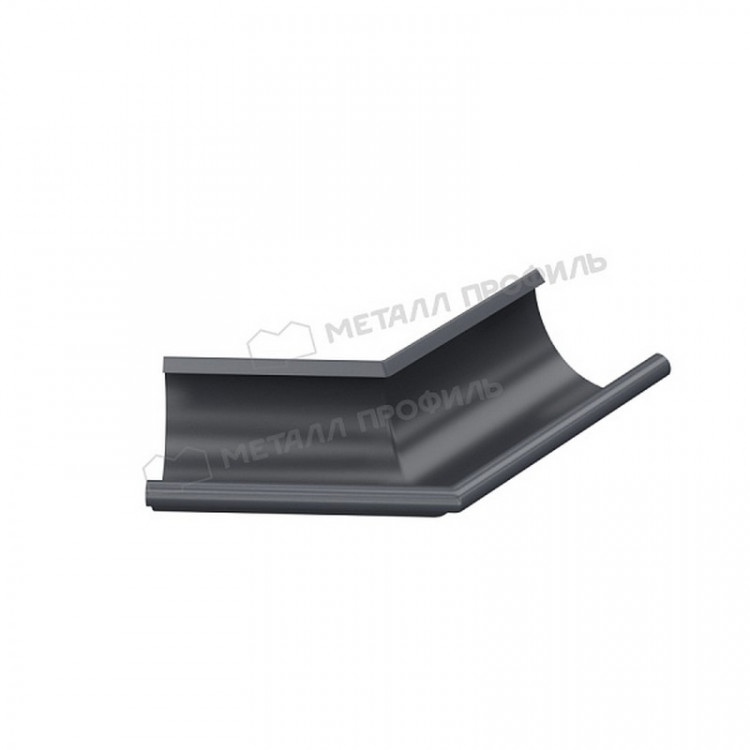 Угол желоба наружный 135 градусов МЕТАЛЛ ПРОФИЛЬ Foramina PUR 125/100 RAL 7024, серый графит Угол желоба наружный 135 градусов МЕТАЛЛ ПРОФИЛЬ Foramina PUR 125/100 RAL 7024, серый графит