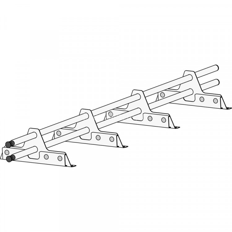 Снегозадержатель ROOFsystems ECONOM d25(круг), 3м, NEXT ФАЛЬЦ 4 опоры (Т-образн.) RAL 7024