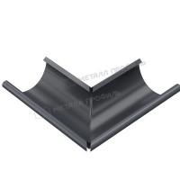 Угол желоба наружный МЕТАЛЛ ПРОФИЛЬ Foramina PUR 125/100 RAL 7024, серый графит