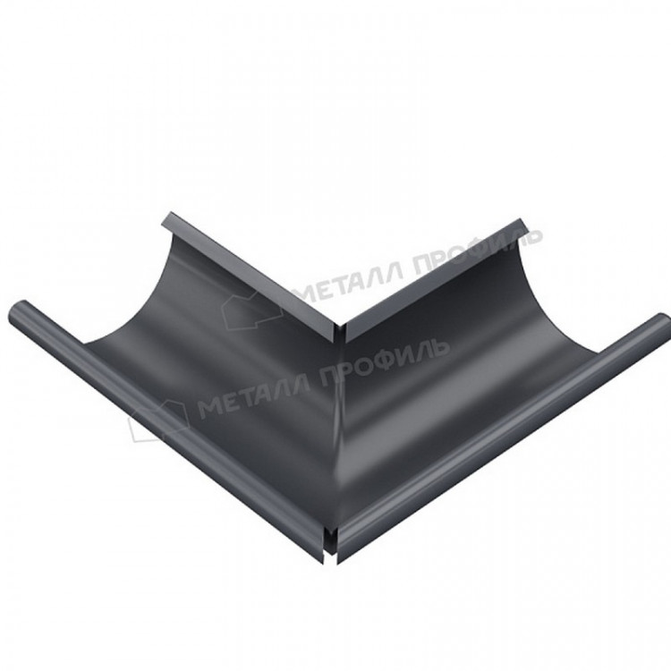 Угол желоба наружный МЕТАЛЛ ПРОФИЛЬ Foramina PUR 125/100 RAL 7024, серый графит Угол желоба наружный МЕТАЛЛ ПРОФИЛЬ Foramina PUR 125/100 RAL 7024, серый графит