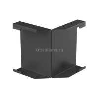 GALECO STAL2 125/80 Угол внутренний к лицевой планке Черный RAL 9005 ( RR33) 1шт/уп