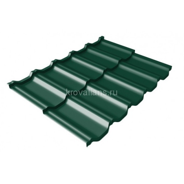 Металлочерепица Grand Line (Гранд Лайн) квинта Uno c 3D резом 0,45 Drap RAL 6005 /1 кв.м./
