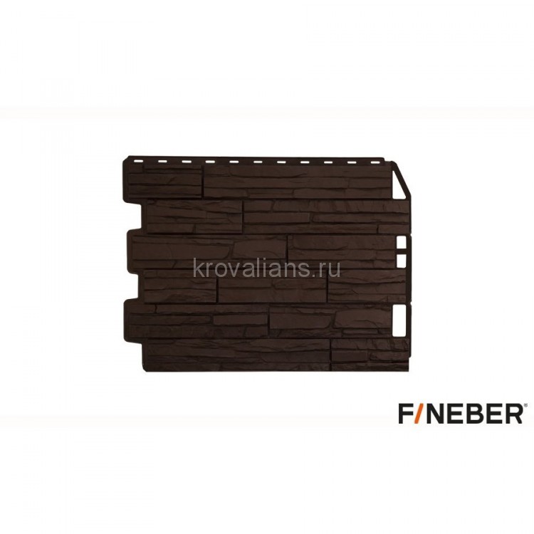 FineBer Фасайдинг Скол, коричневый 795 х 595 (шт 0,41м2), 10 шт/уп снят с производства