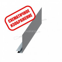 МеталлПрофиль Планка карнизного свеса сложная 185х50х2000 (ECOSTEEL_MA-01-Беленый Дуб-0.5) /1 шт/