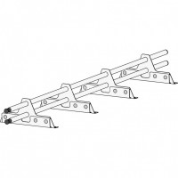 Снегозадержатель ROOFsystems ECONOM d25(круг), 3м, NEXT 4 опоры (Т-образн.) RAL 8004
