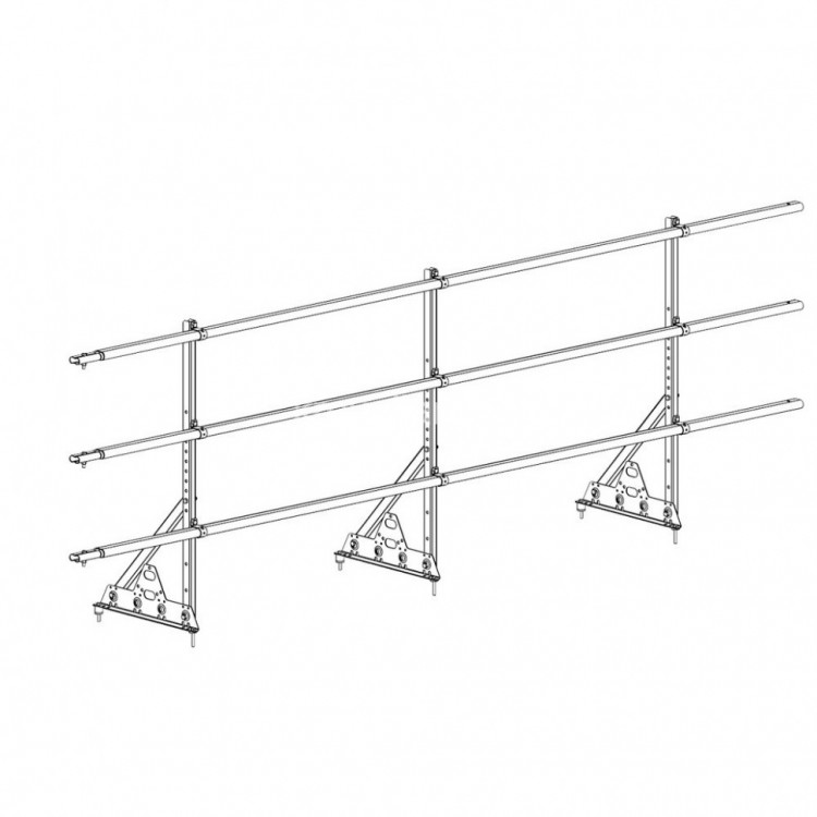 Ограждение ROOFsystems ECONOM d-25 (круг) H-900/3,0м NEXT ТУ (Т-обр. Опора) RAL7024