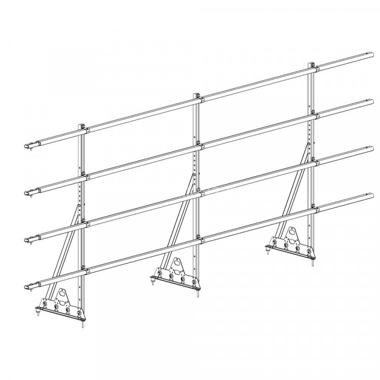 Ограждение ROOFsystems PROMO ZN 40х20 (овал) H-1200/3,0м 2 трубы NEXT RAL3005