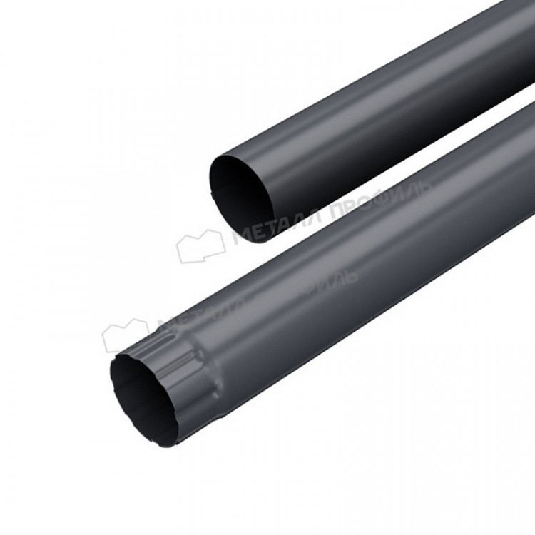 Труба водосточная МЕТАЛЛ ПРОФИЛЬ Foramina PUR 125/100 3м RAL 7024, серый графит