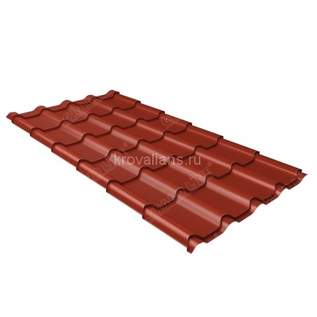 Металлочерепица Grand Line (Гранд Лайн) камея 0,5 GreenCoat Pural RAL 3009 /1 кв.м./