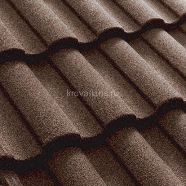 Композитная черепица Metrotile (Метротайл) MetroRoman (Коричневый) /лист/