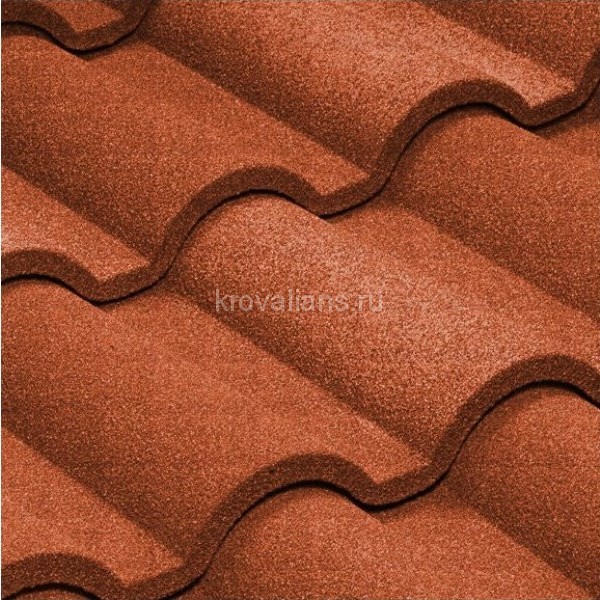Композитная черепица Metrotile (Метротайл) Romana (Коралл) /лист/