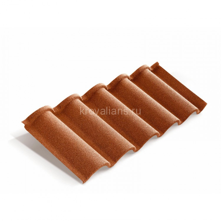 Композитная черепица Metrotile (Метротайл) Romana (Коралл) /лист/