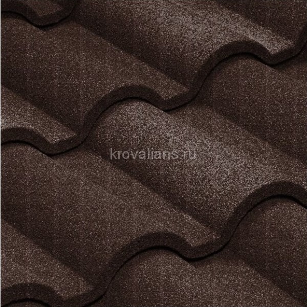 Композитная черепица Metrotile (Метротайл) Romana (Коричневый) /лист/