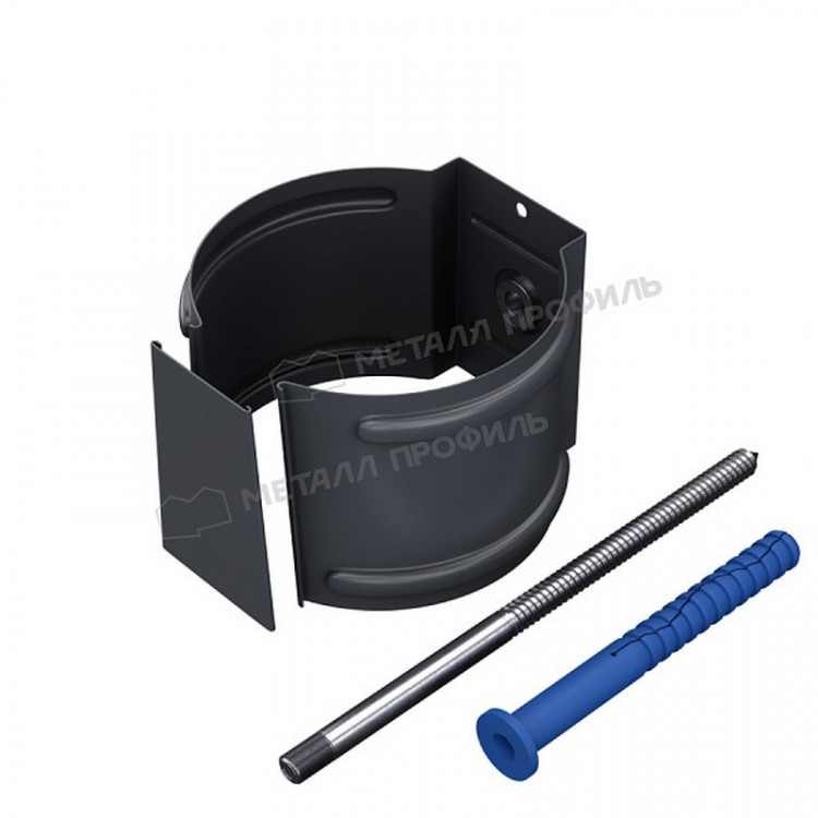 Держатель трубы (на кирпич) МЕТАЛЛ ПРОФИЛЬ Foramina PUR 125/100 RAL 7024, серый графит Держатель трубы (на кирпич) МЕТАЛЛ ПРОФИЛЬ Foramina PUR 125/100 RAL 7024, серый графит