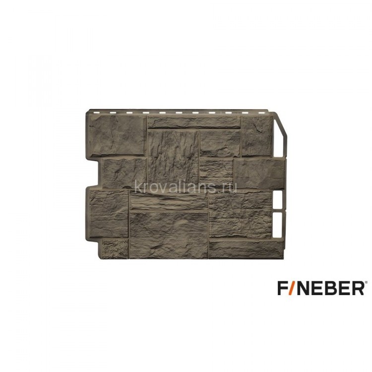 FineBer Фасайдинг ТУФ 3D-Facture, дымчатый 795 х 595 (шт 0,41м2), 10 шт/уп