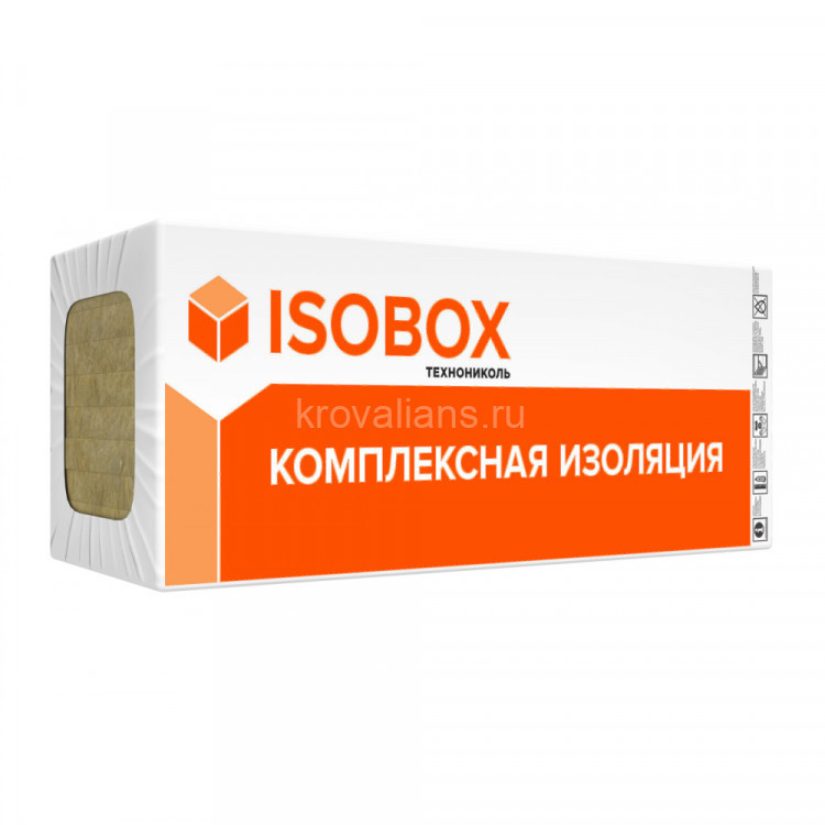 ТН ИЗОБОКС ЭКСТРАЛАЙТ 50% компрессия 800х600х100 мм (3,84м2 8плит) (0,384м3) 36 упак/поддон Плиты минераловатные