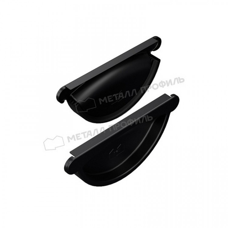 Заглушка желоба МЕТАЛЛ ПРОФИЛЬ PURMAN BLACK EDITION 125/100 RAL 9005, черный Заглушка желоба МЕТАЛЛ ПРОФИЛЬ PURMAN BLACK EDITION 125/100 RAL 9005, черный
