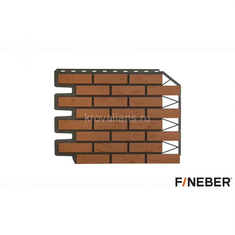 FineBer Фасадная панель Кирпич баварский, теракотовый 795 х 595 (шт 0,41м2), 10 шт/уп