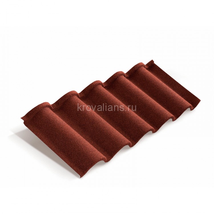 Композитная черепица Metrotile (Метротайл) Romana (Красный) /лист/