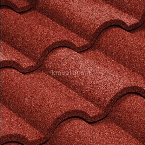 Композитная черепица Metrotile (Метротайл) Romana (Красный) /лист/