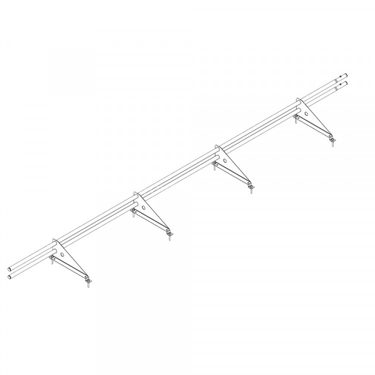 Снегозадержатель ROOFsystems ECONOM d25(круг), 3м, м/ч 4 опоры (треугольн.) RAL 6005
