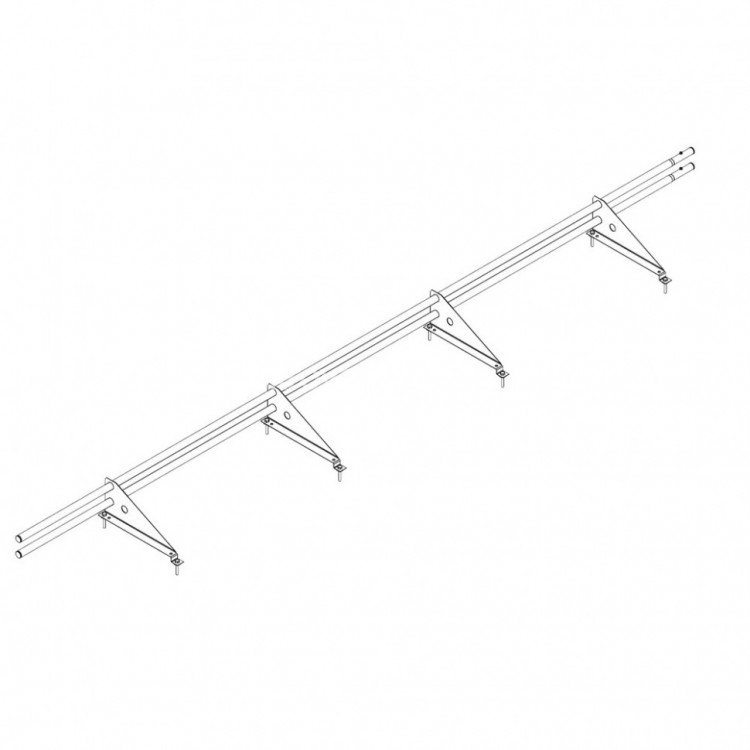 Снегозадержатель ROOFsystems ECONOM d25(круг), 3м, м/ч 4 опоры (треугольн.) RAL 6005