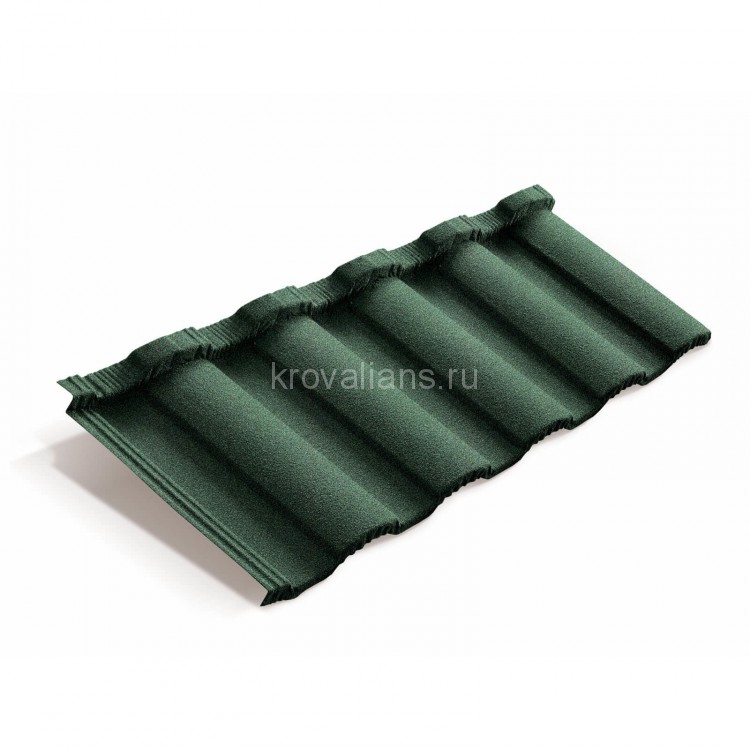 Композитная черепица Metrotile (Метротайл) MetroRoman (Темно-зеленый) /лист/