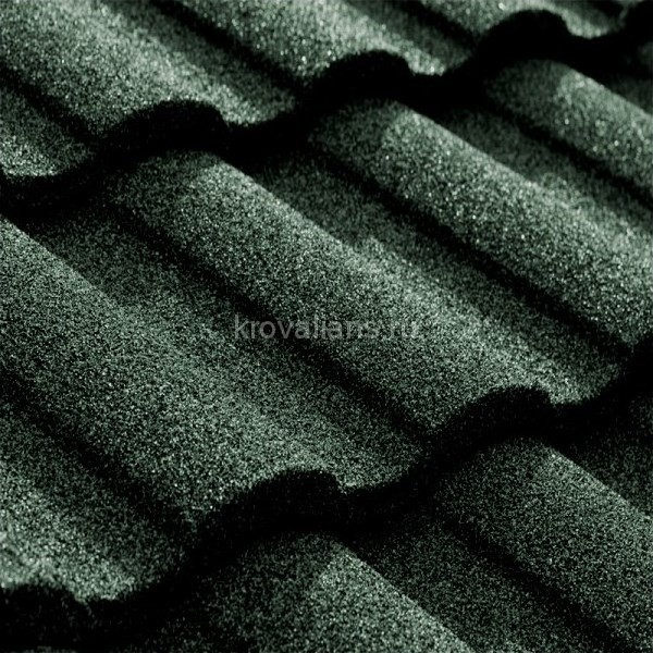 Композитная черепица Metrotile (Метротайл) MetroRoman (Темно-зеленый) /лист/