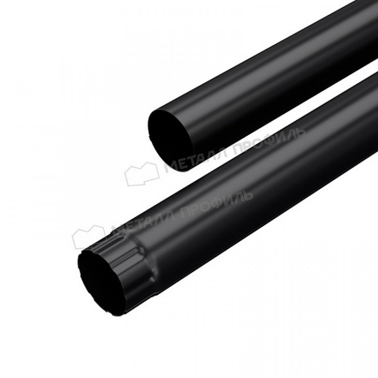 Труба водосточная МЕТАЛЛ ПРОФИЛЬ PURMAN BLACK EDITION 125/100 3м RAL 9005, черный Труба водосточная МЕТАЛЛ ПРОФИЛЬ PURMAN BLACK EDITION 125/100 3м RAL 9005, черный