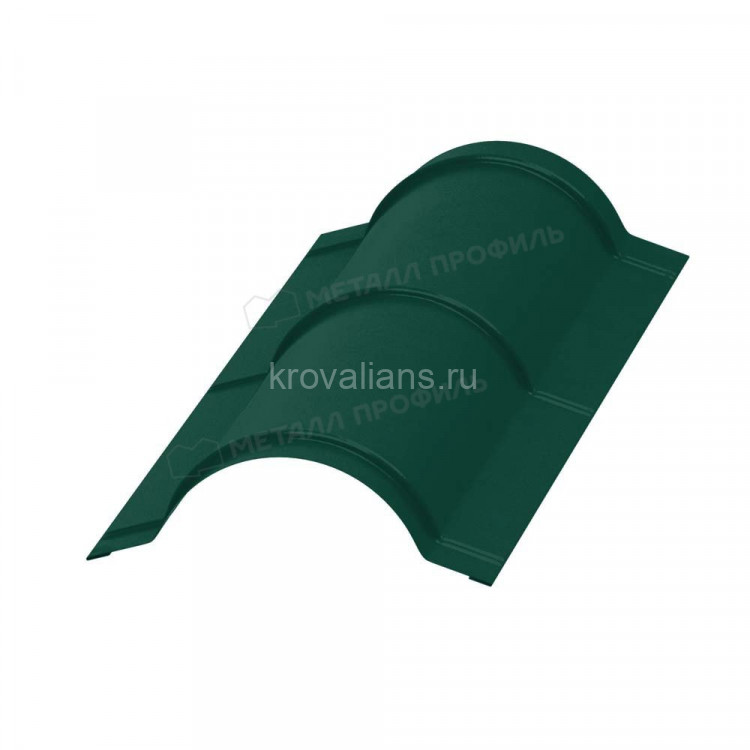 МеталлПрофиль Планка конька круглого R110х2000 (Полиэстер-01-6005-0.45) /1 шт/