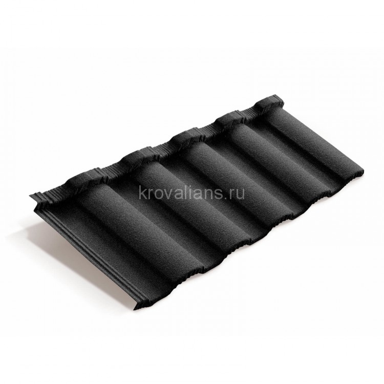 Композитная черепица Metrotile (Метротайл) MetroRoman (Черный) /лист/