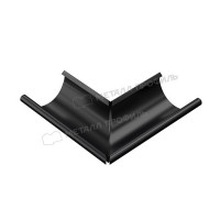 Угол желоба наружный МЕТАЛЛ ПРОФИЛЬ PURMAN BLACK EDITION 125/100 RAL 9005, черный