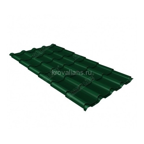 Металлочерепица Grand Line (Гранд Лайн) камея 0,45 Drap ST RAL 6005 /1 кв.м./