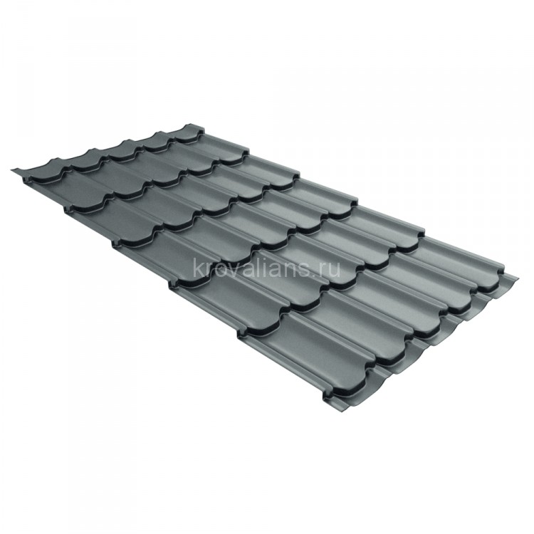 Металлочерепица Grand Line (Гранд Лайн) квинта плюс c 3D резом 0,45 Drap ST RAL 7016 /1 кв.м./