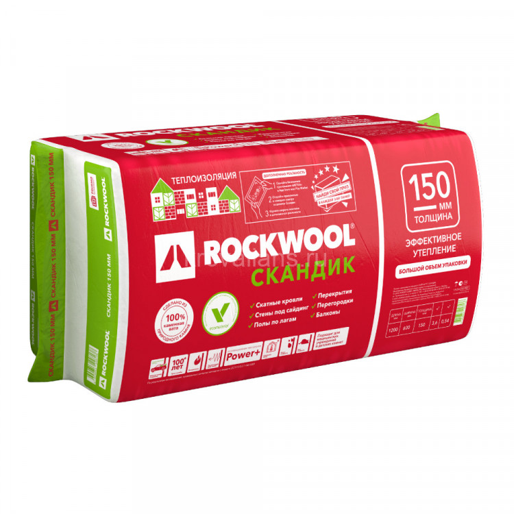 ROCKWOOL (Роувул) Лайт Баттс Скандик XL 1200х600х100 1/0,432