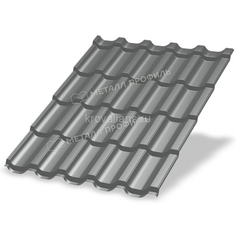 Металлочерепица МеталлПрофиль Трамонтана-X NormanMP (Полиэстер-01-9006-0.5) /1 кв.м/ Металлочерепица МеталлПрофиль Трамонтана-X NormanMP (Полиэстер-01-9006-0.5) /1 кв.м/