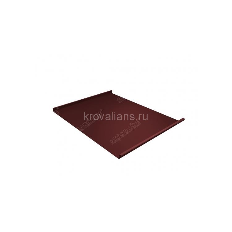 Фальцевая кровля Grand Line Фальц двойной стоячий 0,5 Velur20 (RAL 3009) 1 кв.м.