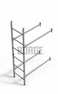 Комплект лестница фасадная Borge (нижняя секция) 1,8м, серый графит (RAL 7024)