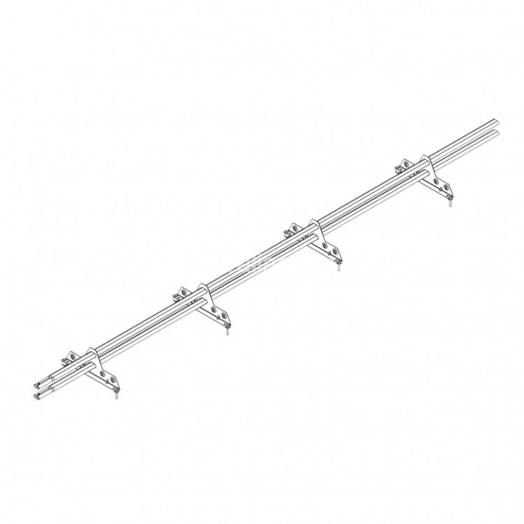 Снегозадержатель ROOFsystems PROMO ZN 40*20(овал), 3м, NEXT 4 опоры (Т-образн.) RAL 3005