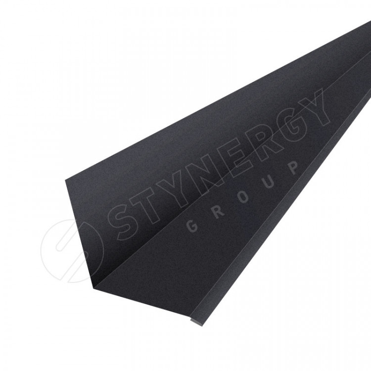 Планка для верхнего примыкания к стене 2000 Фальц Stynergy (CORUNDUM50-RAL9005-0.5)