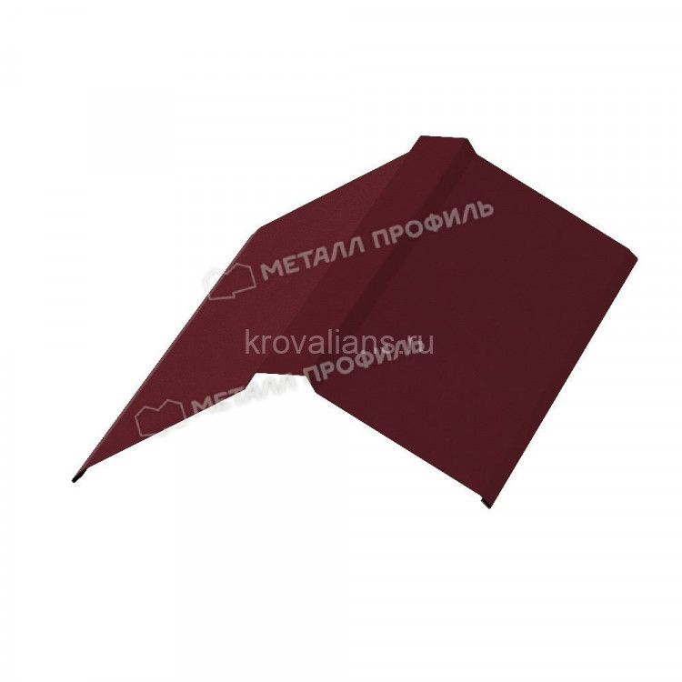 МеталлПрофиль Планка конька плоского 150х150х2000 NormanMP (Полиэстер-01-3005-0.5) /1 шт/