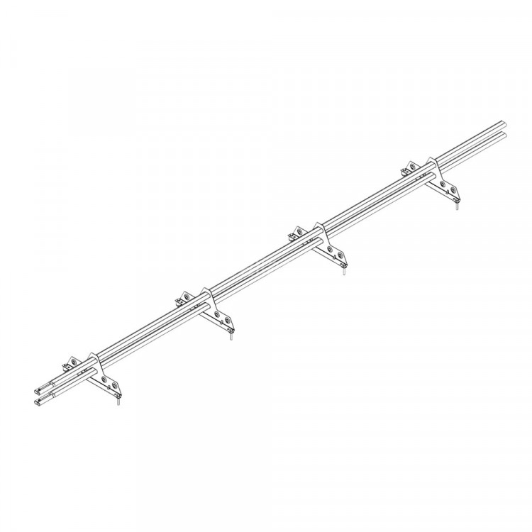 Снегозадержатель ROOFsystems PROMO ZN 40*20(овал), 3м, NEXT 4 опоры (Т-образн.) RAL 7024