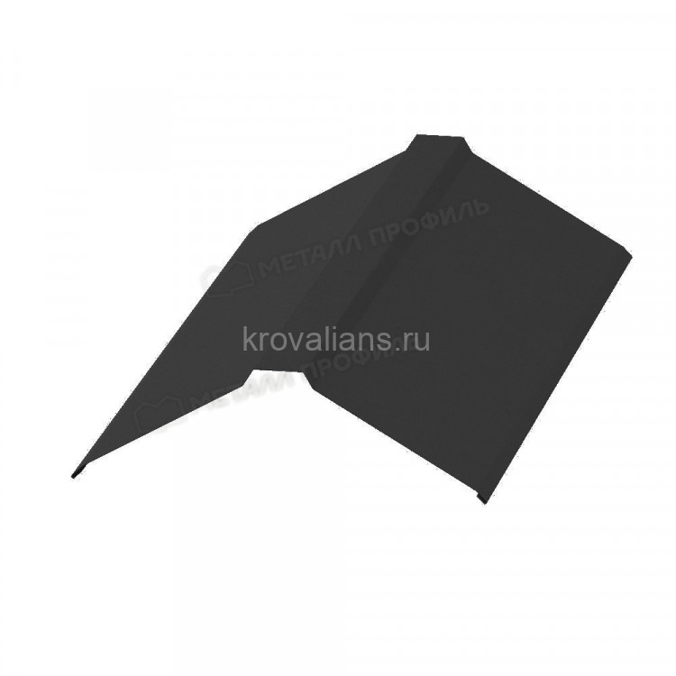 МеталлПрофиль Планка конька плоского 120х120х2000 (VikingMP-01-9005-0.45) /1 шт/