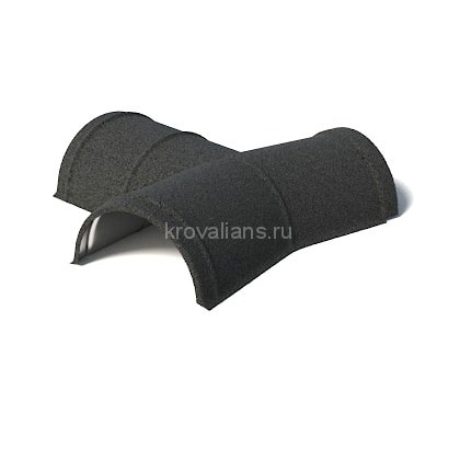 Конек Y-образный полукруглый конечный AeroDek (Аэродек) (Черный Бриллиант) /1 шт/