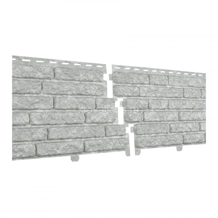 Ю-Пласт Сайдинг STONE-HOUSE Кварцит Светло-серый (с дв. замк) 0,25 *2м  (1уп.=15шт/7,5м2)под заказ