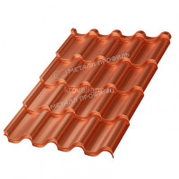 Металлочерепица МеталлПрофиль Монтерроса-XL (AGNETA-20-Copper\Copper-0.5) /1 кв.м./